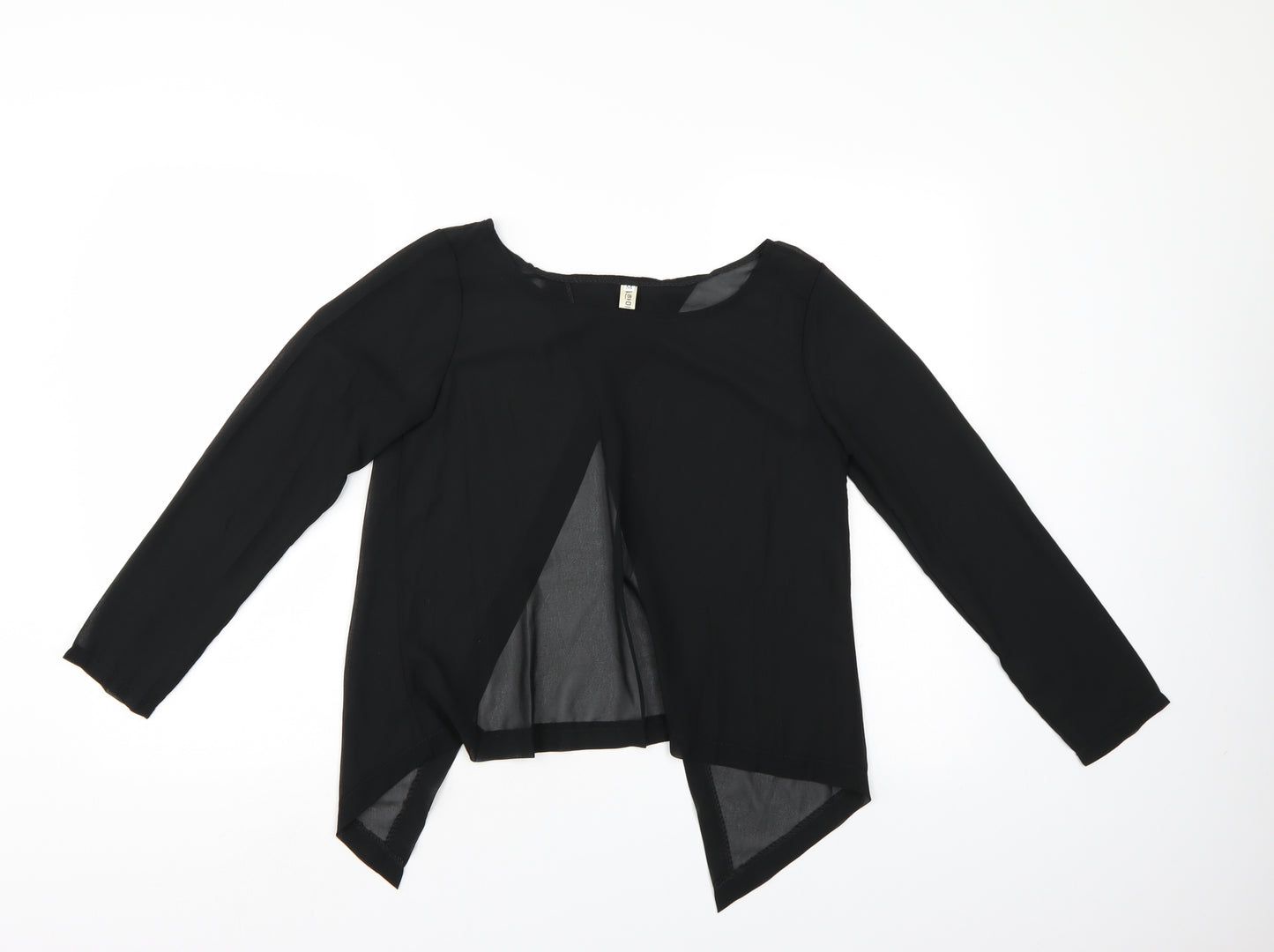 Preworn Womens Black   Wrap Blouse Size M