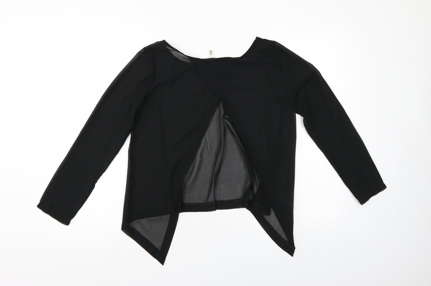 Preworn Womens Black   Wrap Blouse Size M