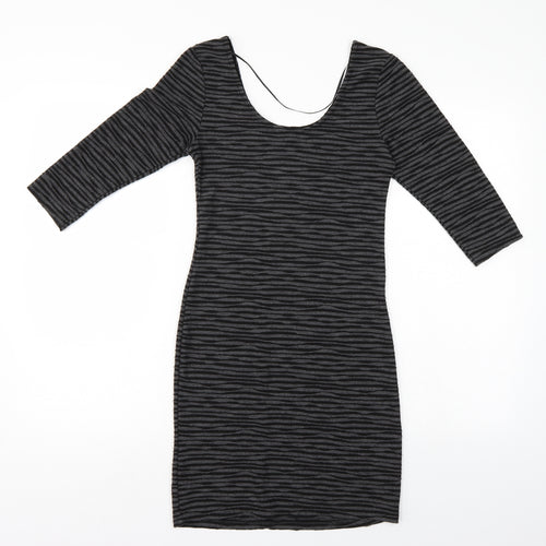 Atmosphere Womens Black Striped  Bodycon  Size 8