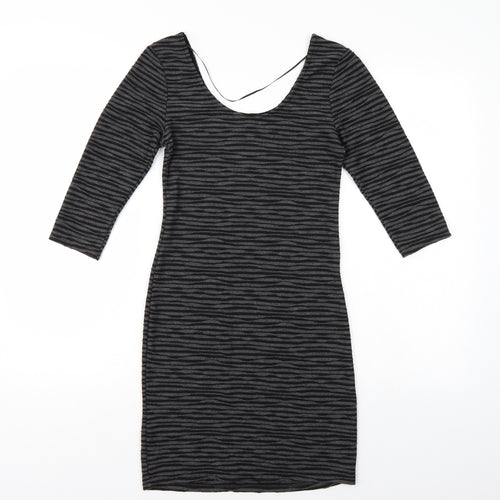 Atmosphere Womens Black Striped  Bodycon  Size 8