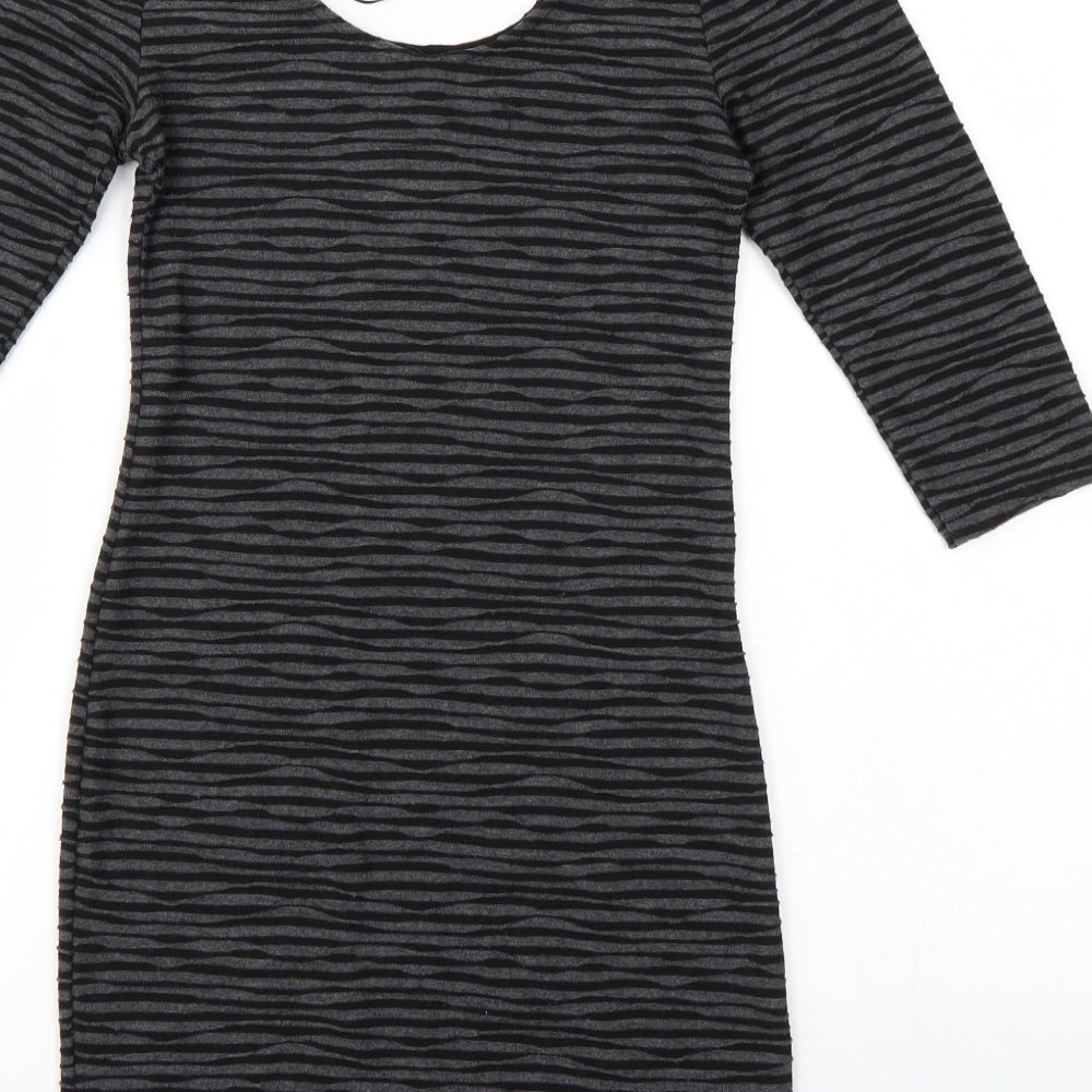 Atmosphere Womens Black Striped  Bodycon  Size 8