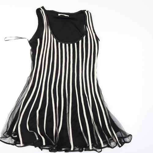 QED London Womens Black Striped  Tank Dress  Size 12