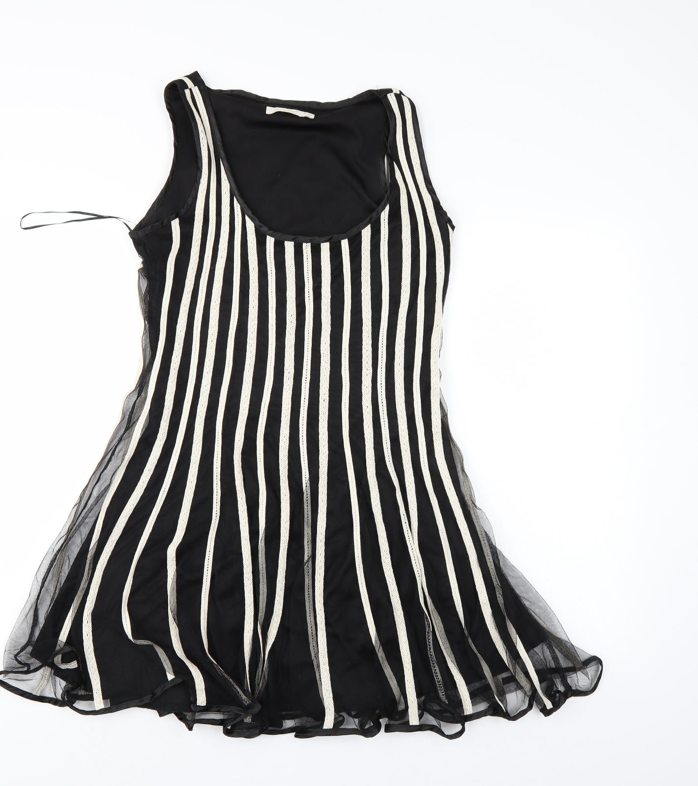 QED London Womens Black Striped  Tank Dress  Size 12