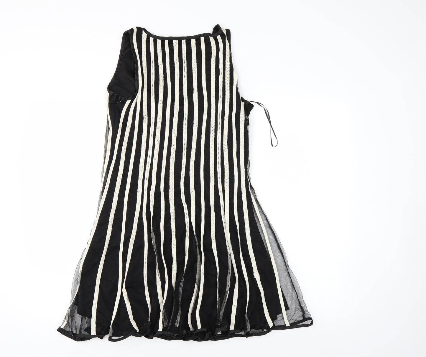 QED London Womens Black Striped  Tank Dress  Size 12