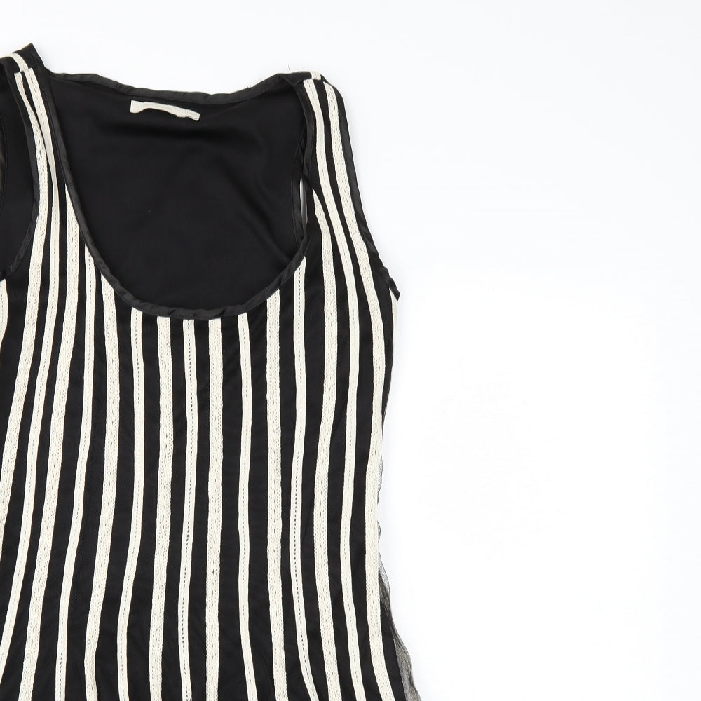 QED London Womens Black Striped  Tank Dress  Size 12