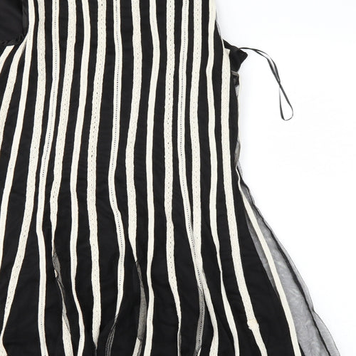 QED London Womens Black Striped  Tank Dress  Size 12