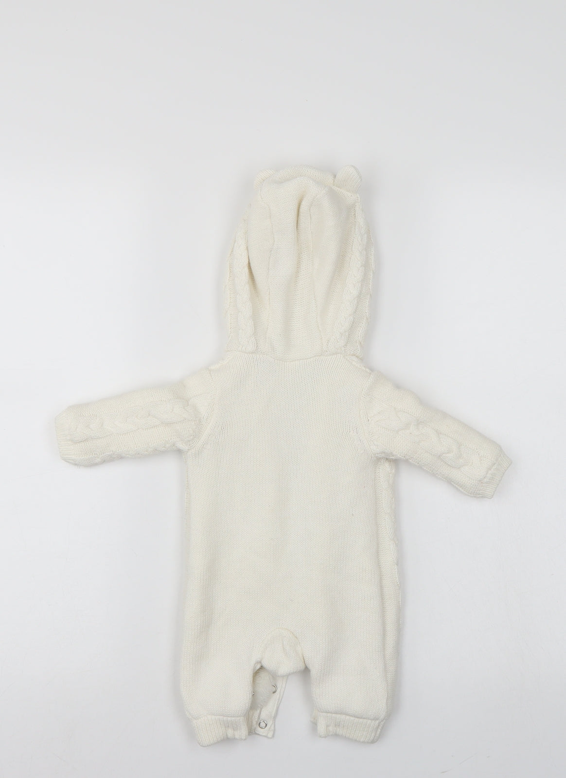 Fred & flo Baby White Fair Isle  Babygrow One-Piece Size 0-3 Months