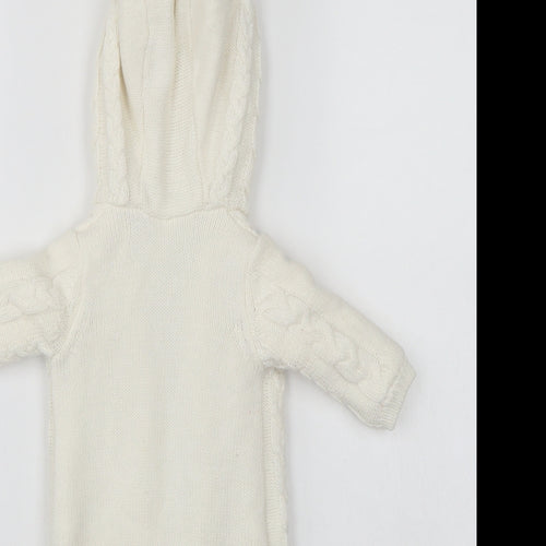 Fred & flo Baby White Fair Isle  Babygrow One-Piece Size 0-3 Months