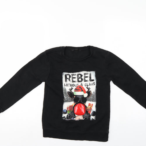 George Boys Black   Pullover Sweatshirt Size 8-9 Years  - christmas jumper