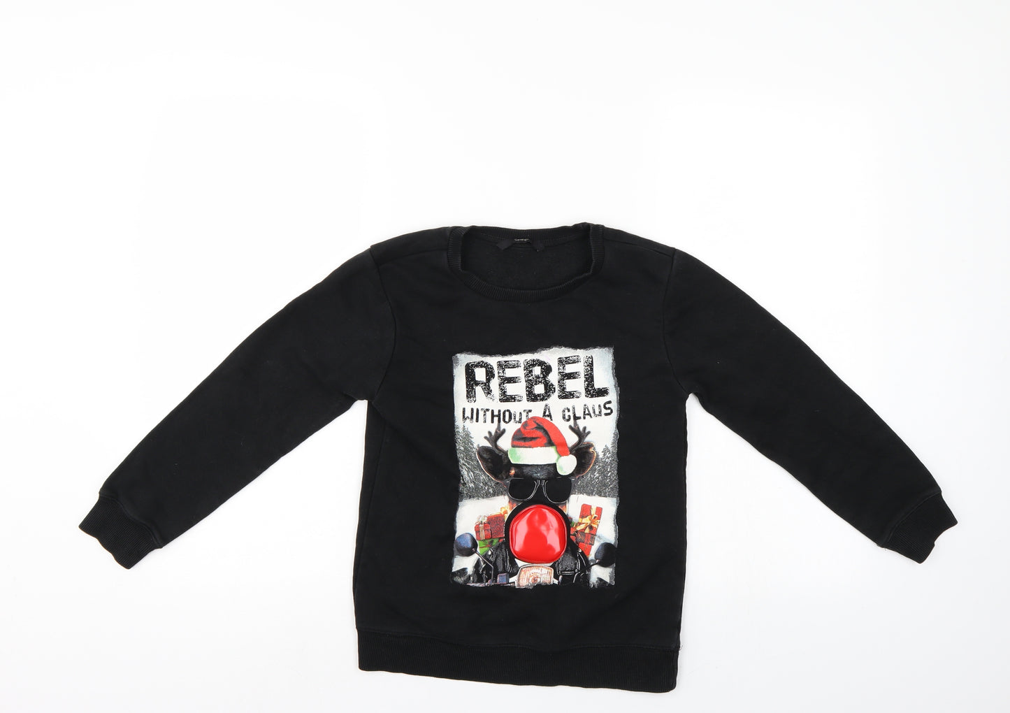George Boys Black   Pullover Sweatshirt Size 8-9 Years  - christmas jumper