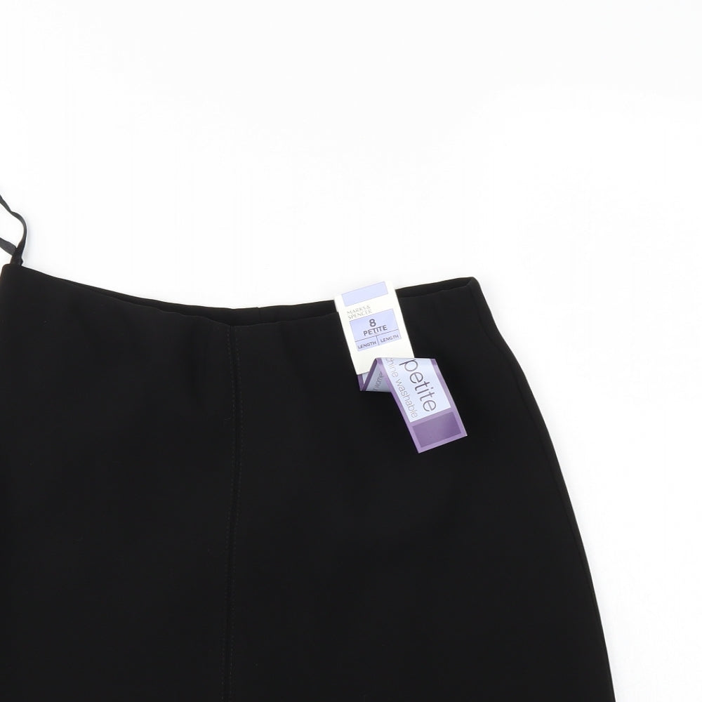 M&S Womens Black   A-Line Skirt Size 8