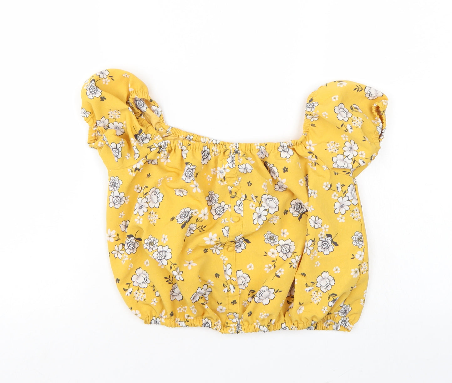 915 Girls Yellow Floral  Basic Blouse Size 10 Years
