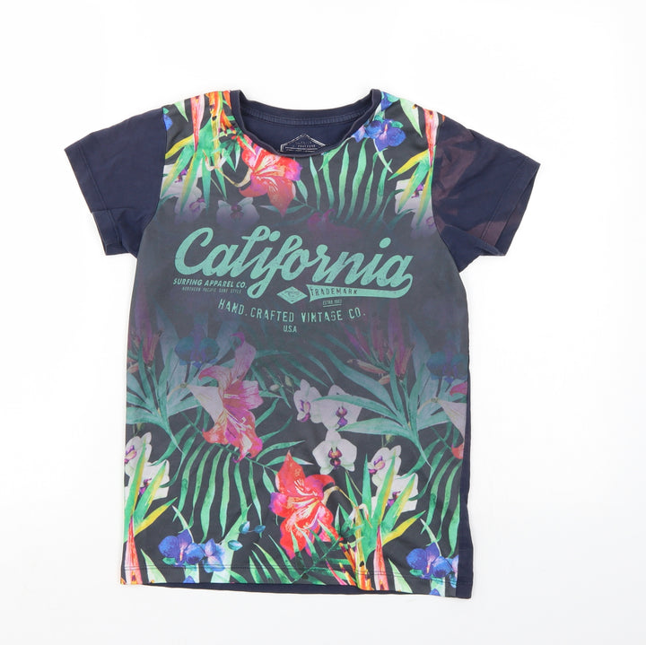 Boys Boys Multicoloured Floral Basic T-Shirt Size 10 Years