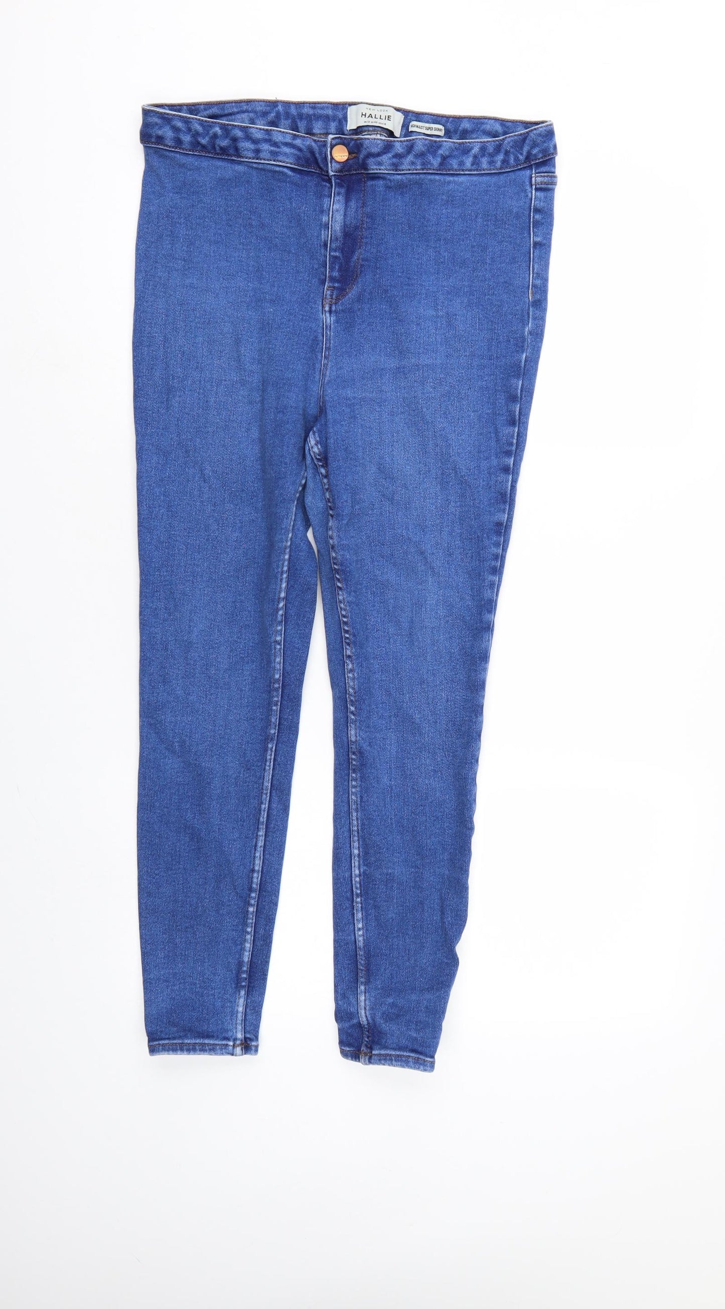 New Look Womens Blue  Denim Skinny Jeans Size 18 L25 in - Elastic Waist