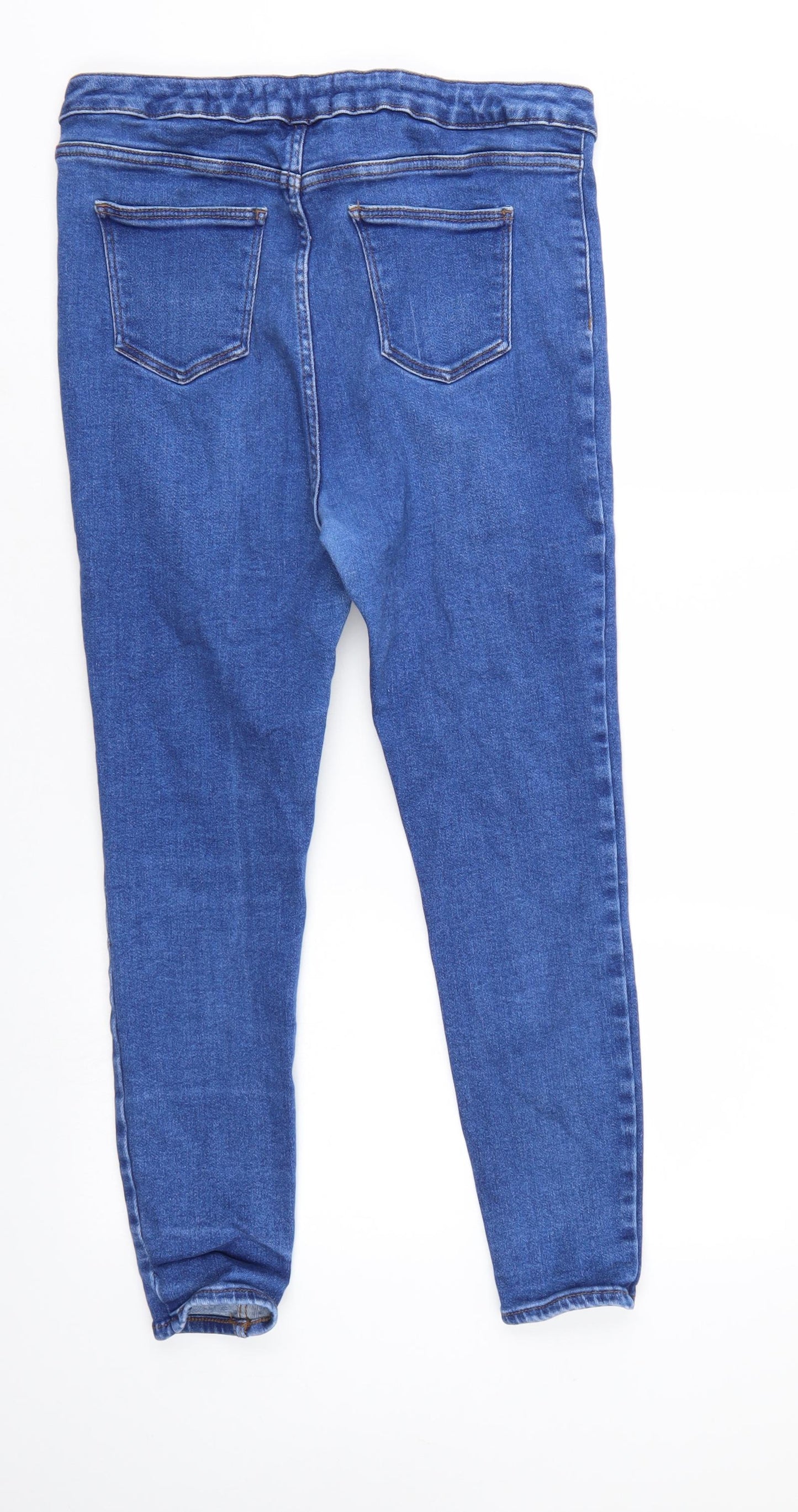 New Look Womens Blue  Denim Skinny Jeans Size 18 L25 in - Elastic Waist