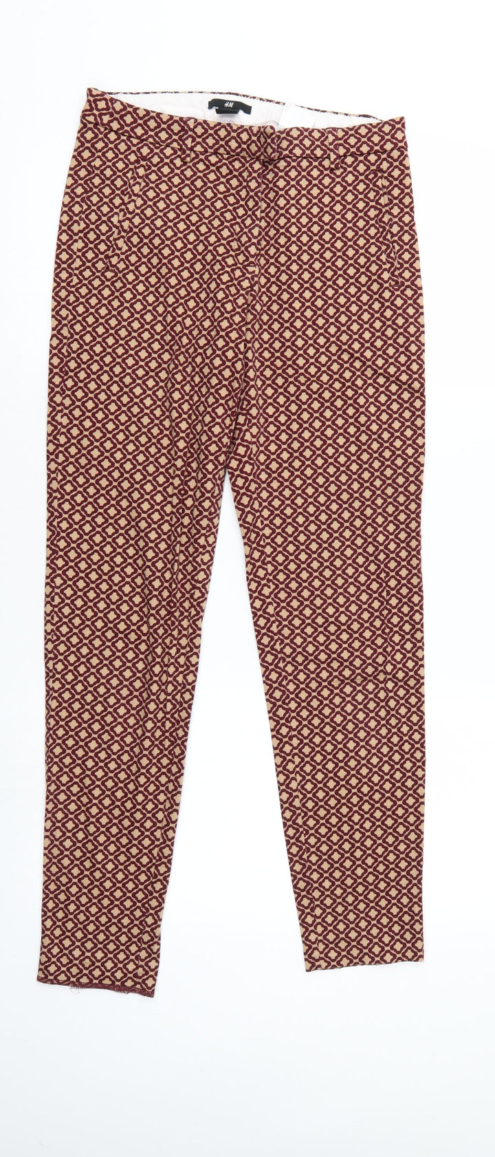 H&M Womens Multicoloured Geometric Trousers Size 6 L28 in