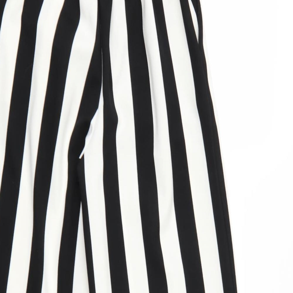 New Look Womens Multicoloured Striped  Cropped Trousers Size 6 L22 in - Elastic Waist