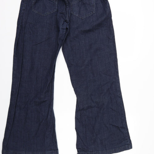 Dorothy Perkins Womens Blue  Denim Wide-Leg Jeans Size 18 L28 in - e
