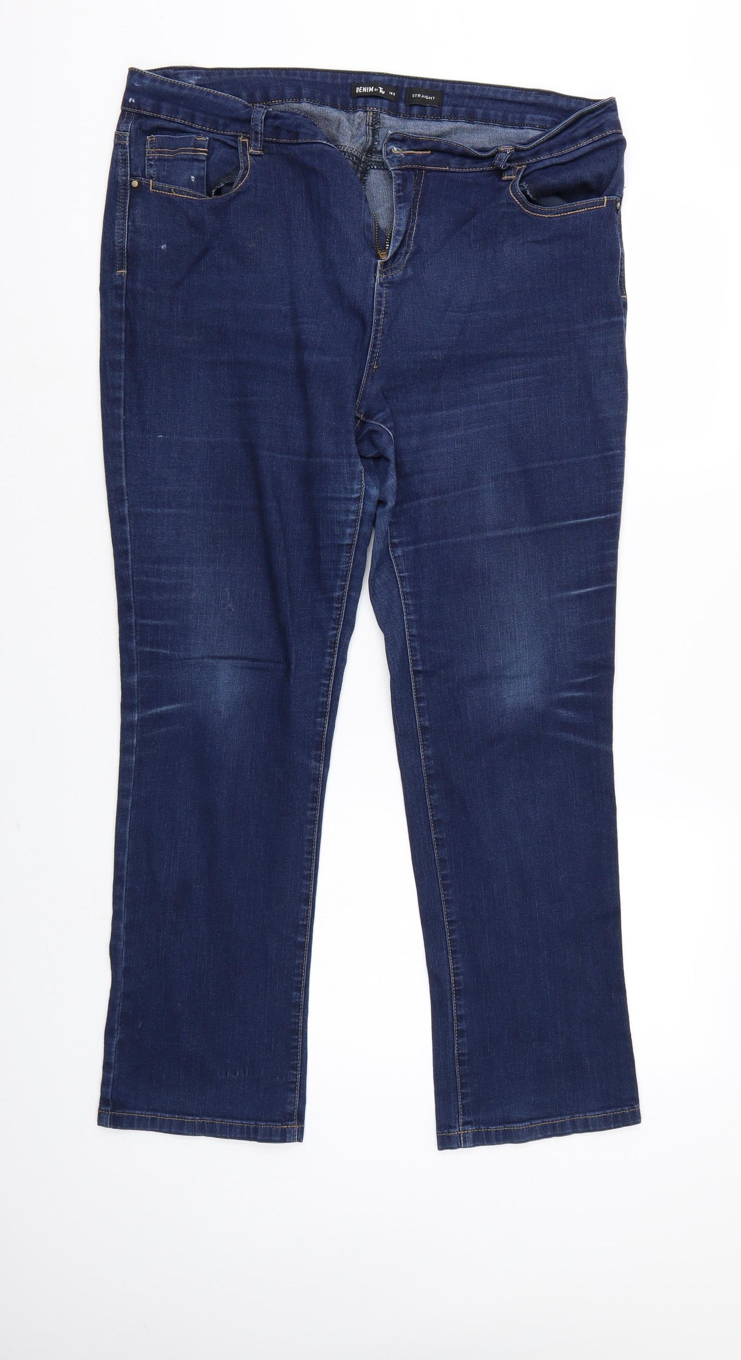 TU Womens Blue  Denim Straight Jeans Size 10 L27 in