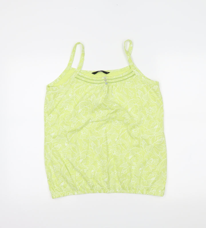 BM Womens Green Floral Basic Tank Size 12