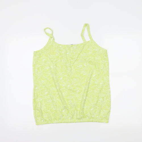 BM Womens Green Floral  Basic Tank Size 12