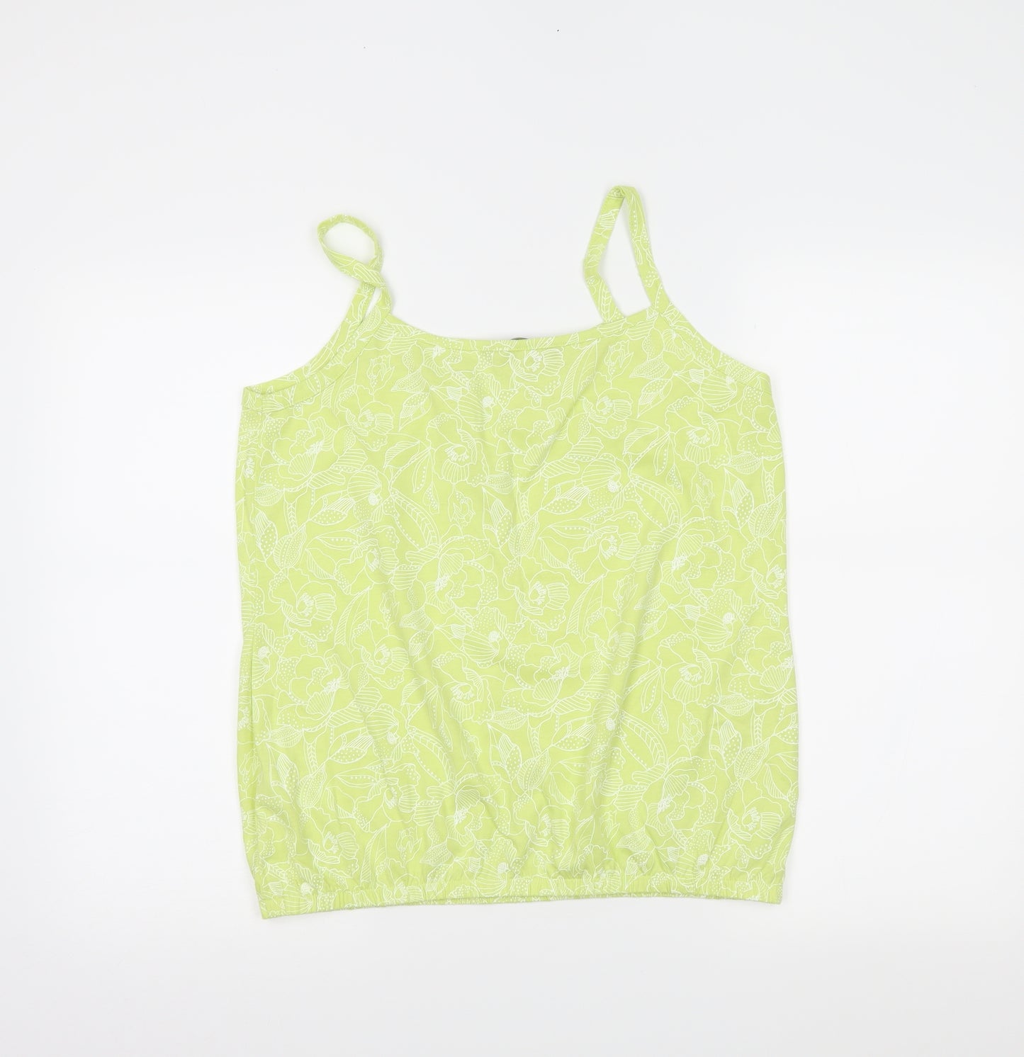 BM Womens Green Floral  Basic Tank Size 12