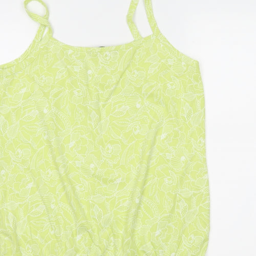 BM Womens Green Floral  Basic Tank Size 12