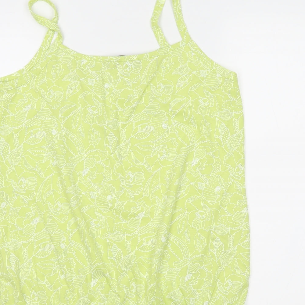 BM Womens Green Floral  Basic Tank Size 12