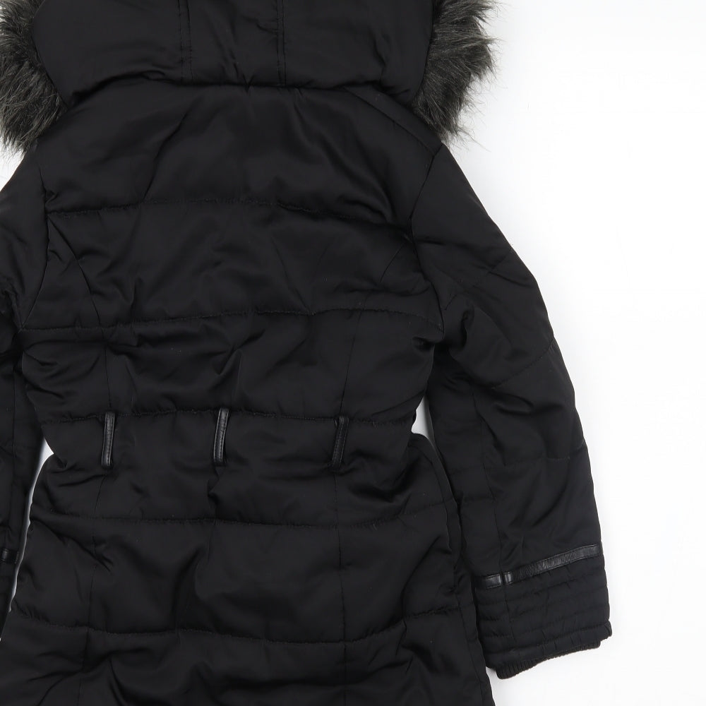 George Girls Black   Puffer Jacket Coat Size 5-6 Years