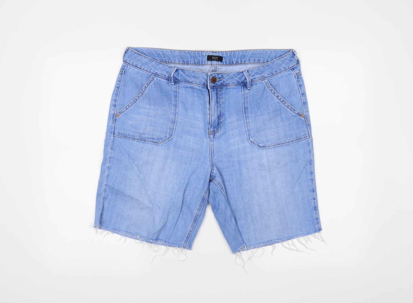F&F Womens Blue  Denim Bermuda Shorts Size 14