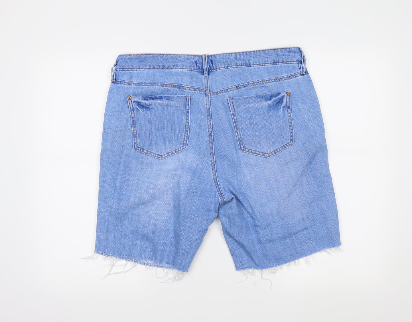 F&F Womens Blue  Denim Bermuda Shorts Size 14
