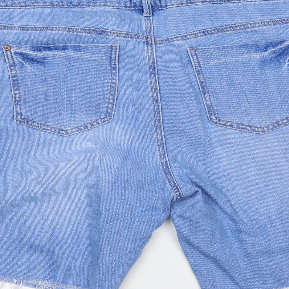 F&F Womens Blue  Denim Bermuda Shorts Size 14