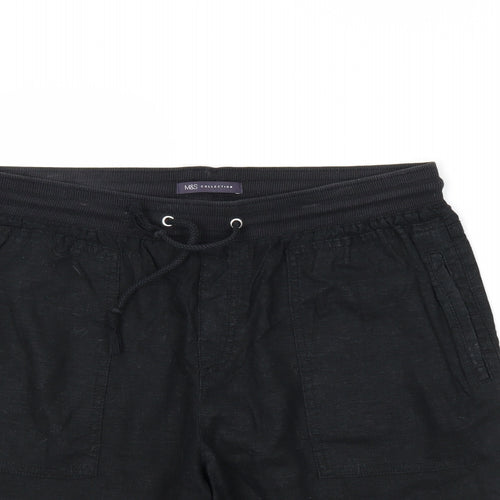 M&S Womens Black   Sweat Shorts Size 14