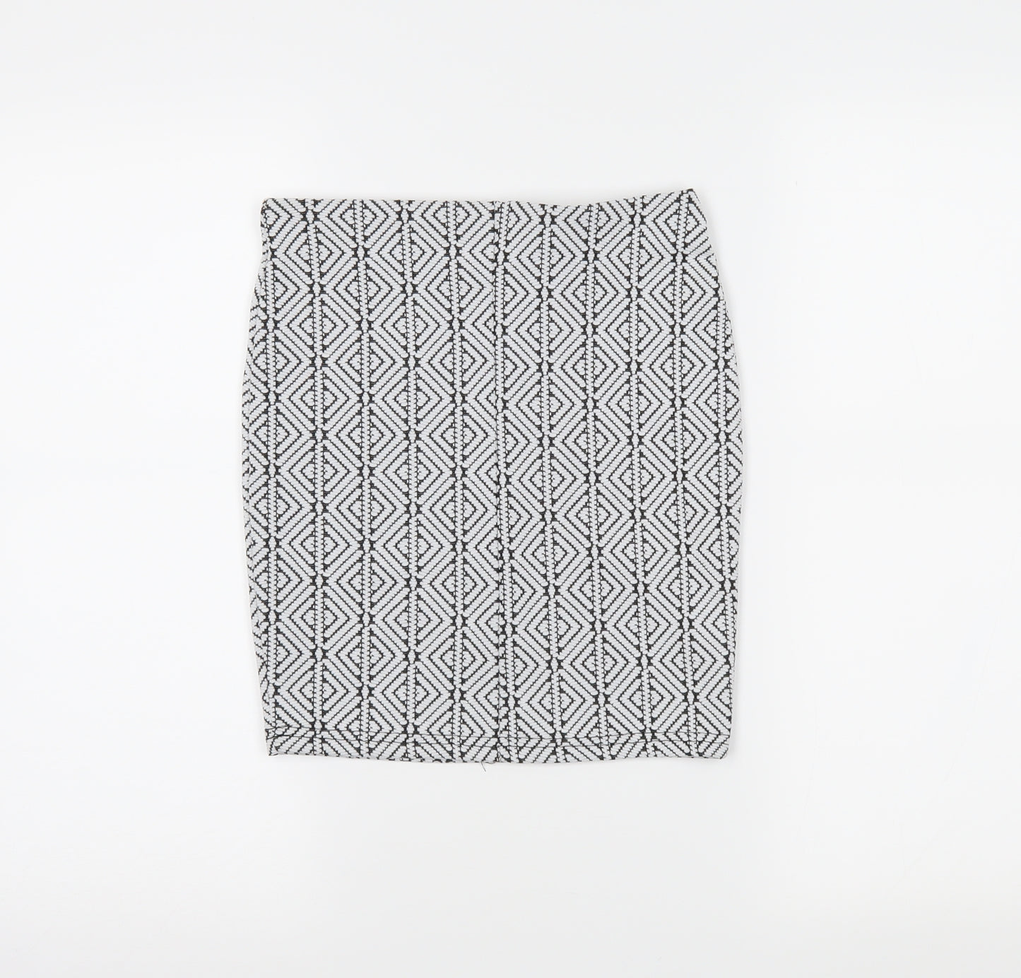 Primark Womens White Herringbone  Mini Skirt Size 6