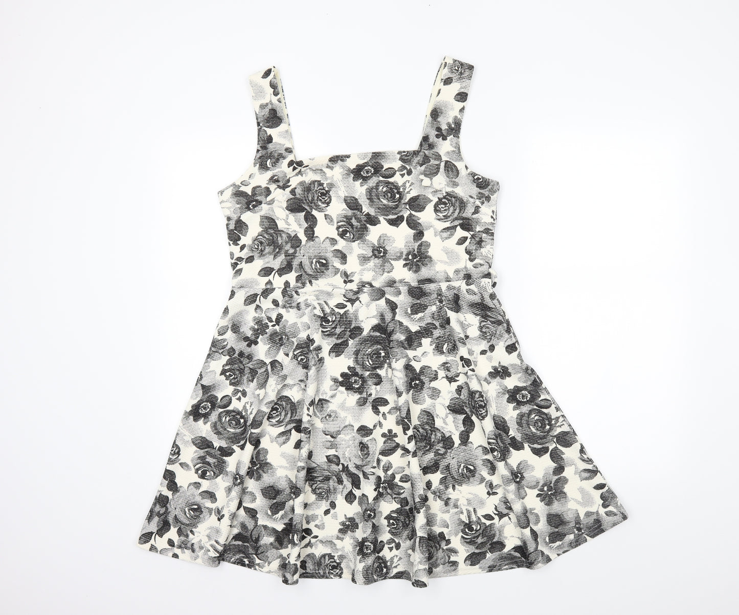 Atmosphere Womens Grey Floral  Skater Dress  Size 16