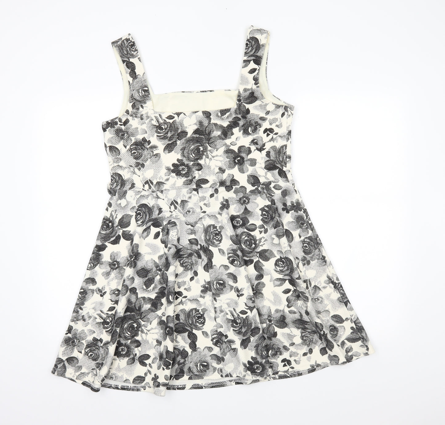 Atmosphere Womens Grey Floral  Skater Dress  Size 16
