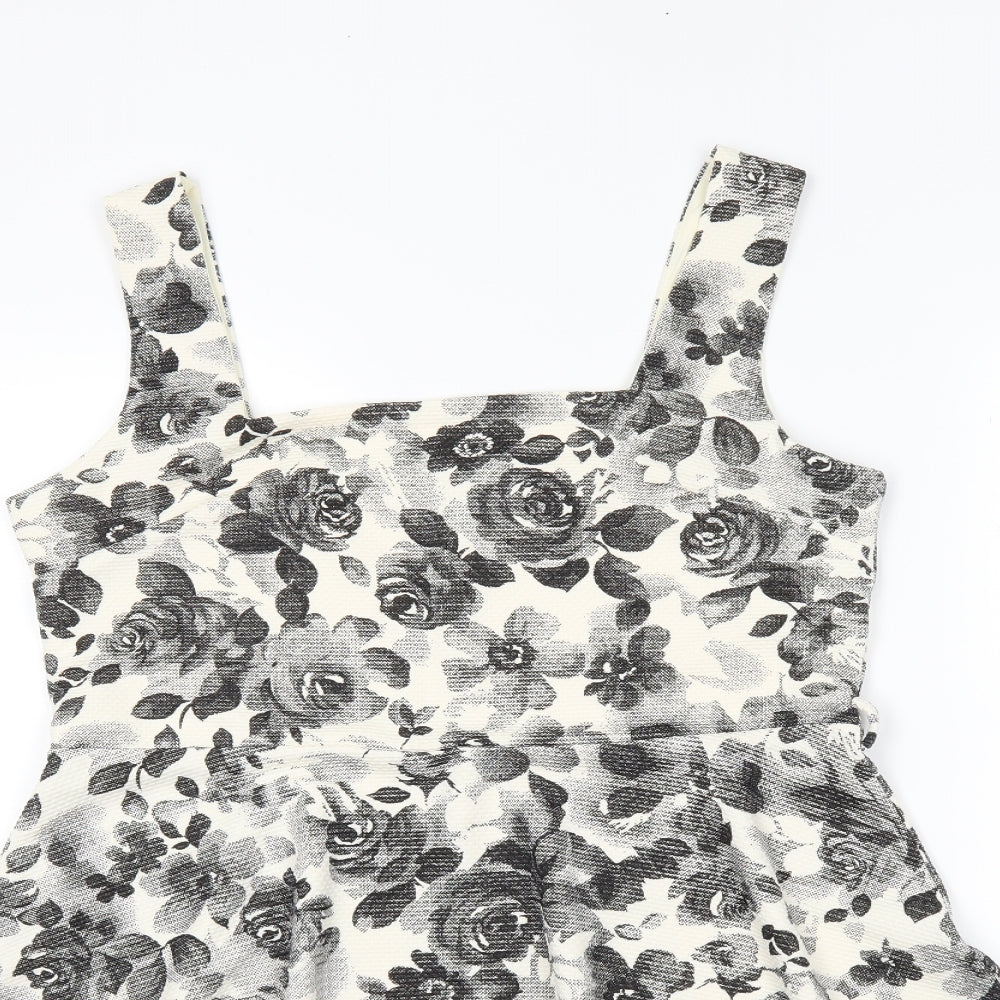 Atmosphere Womens Grey Floral  Skater Dress  Size 16