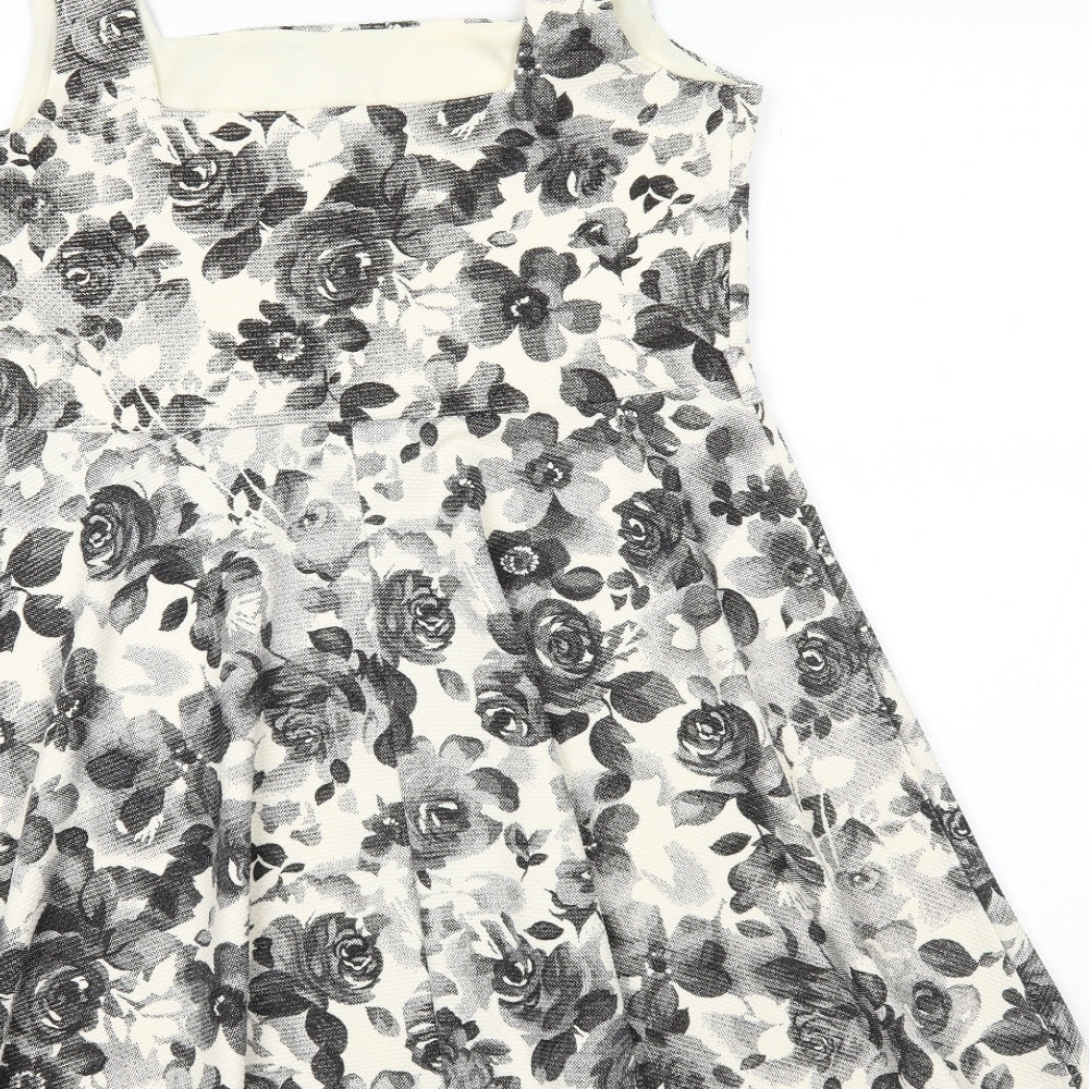Atmosphere Womens Grey Floral  Skater Dress  Size 16