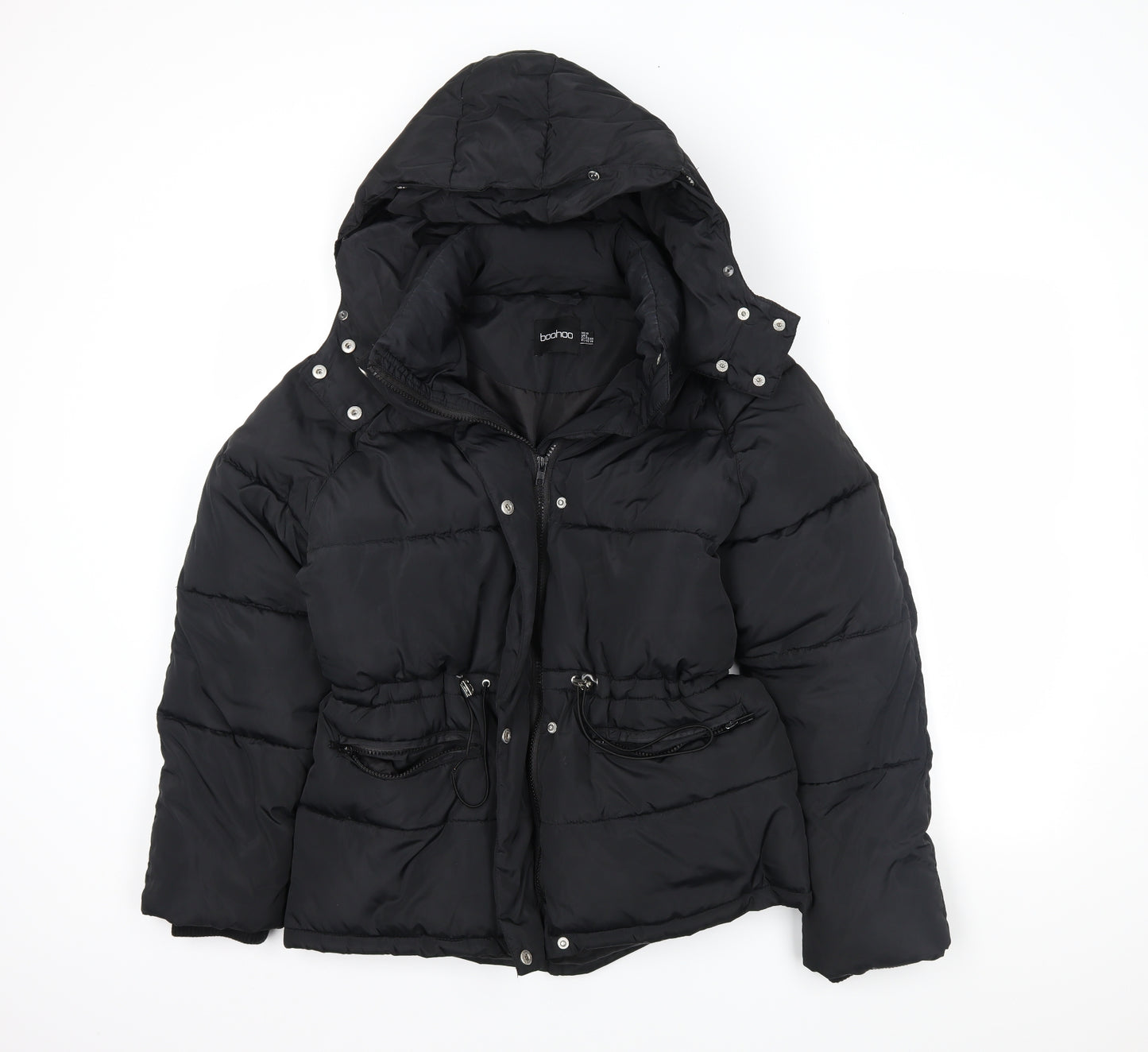Boohoo Womens Black   Puffer Jacket Coat Size 10