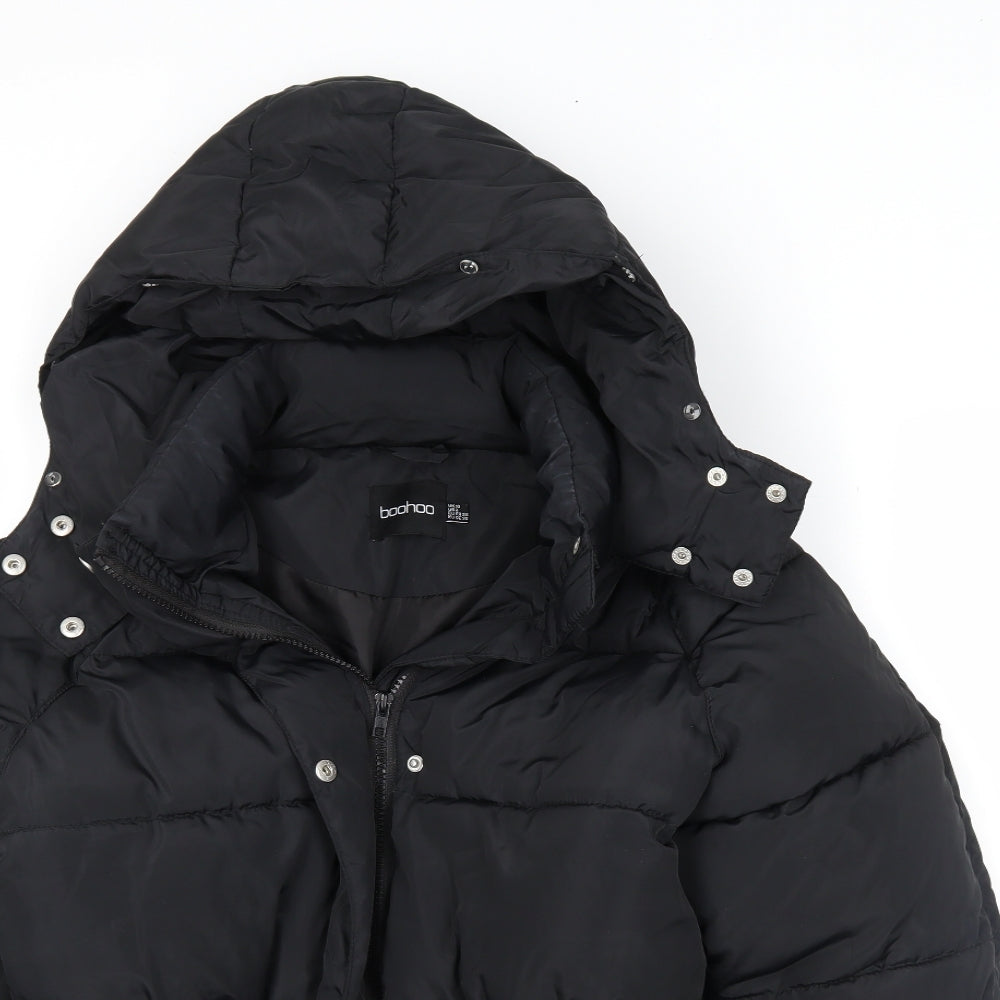Boohoo Womens Black   Puffer Jacket Coat Size 10