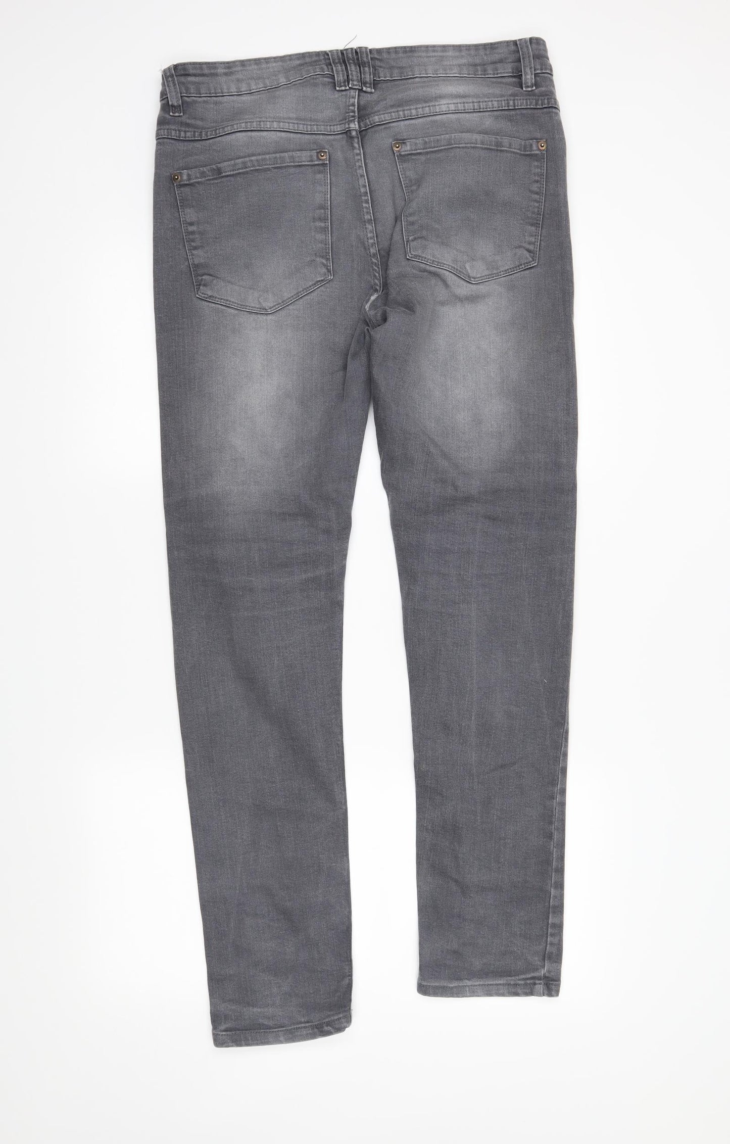 Boohoo MAN Mens Grey  Denim Straight Jeans Size 36 in L31 in
