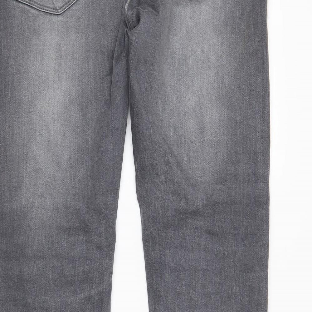 Boohoo MAN Mens Grey  Denim Straight Jeans Size 36 in L31 in