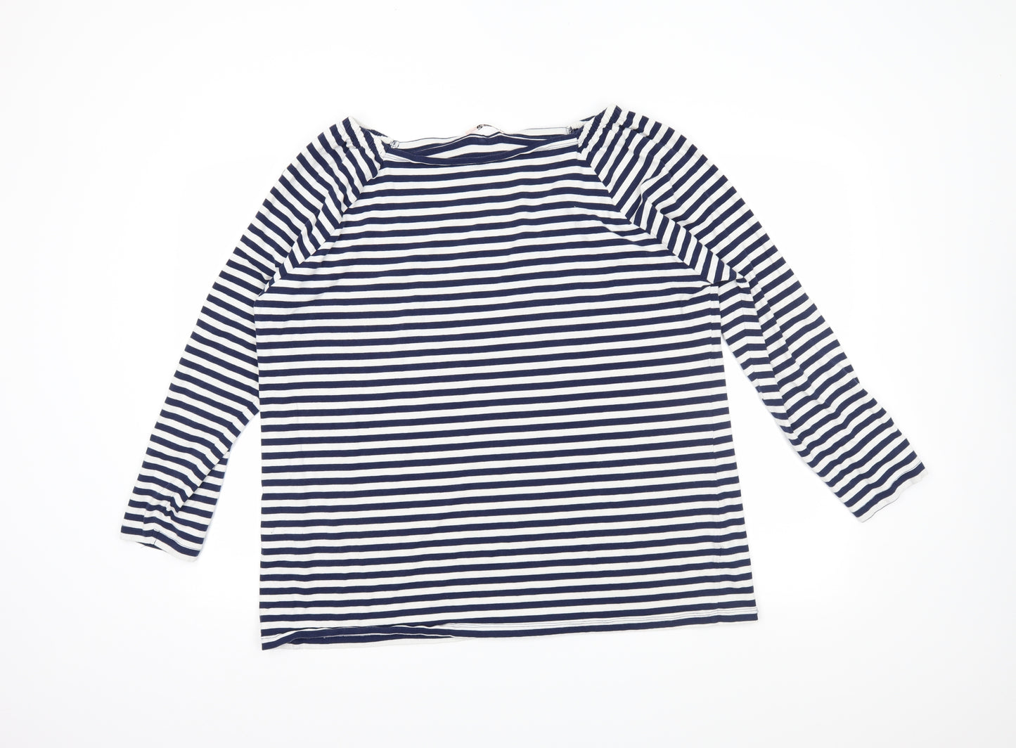 TU Womens Blue Striped  Basic Blouse Size 22