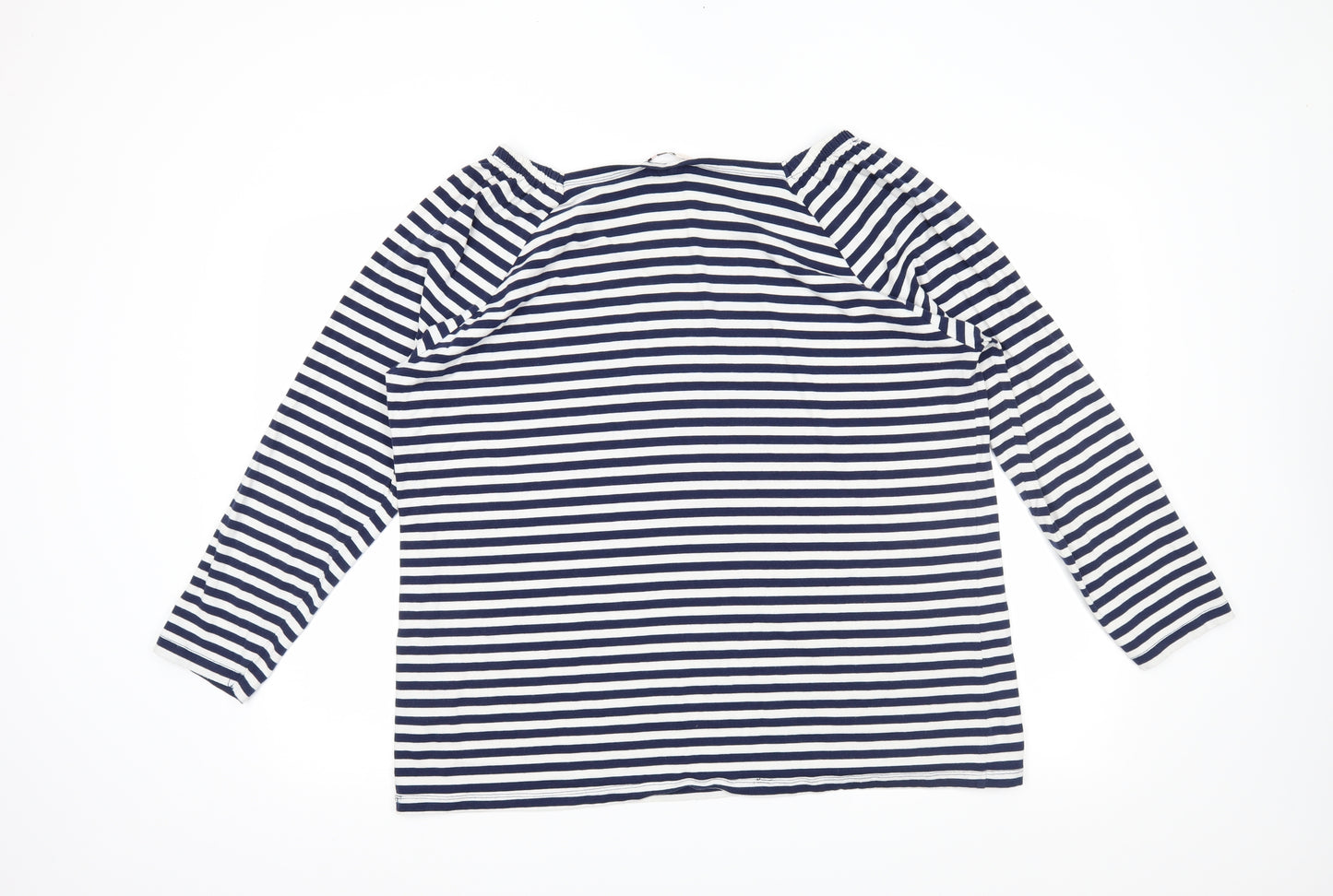 TU Womens Blue Striped  Basic Blouse Size 22