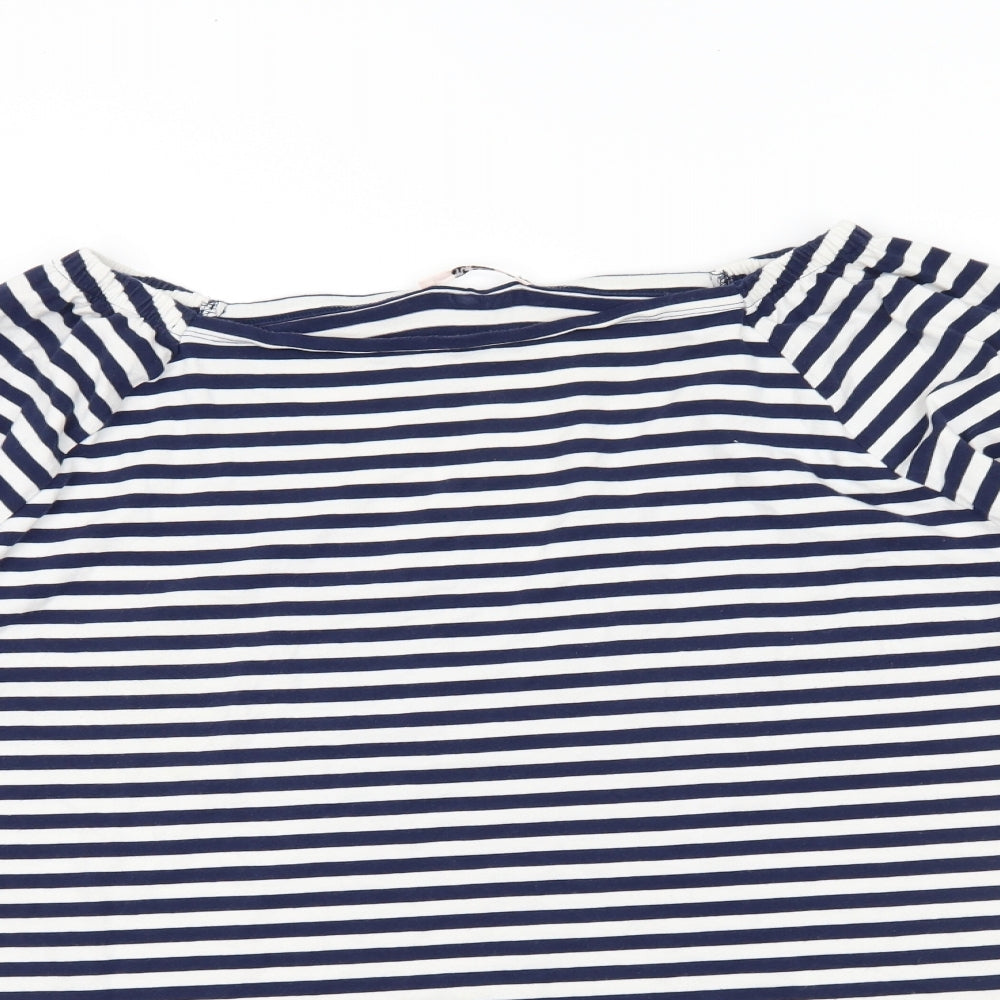TU Womens Blue Striped  Basic Blouse Size 22