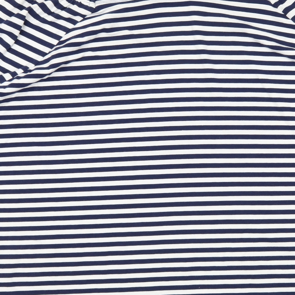 TU Womens Blue Striped  Basic Blouse Size 22