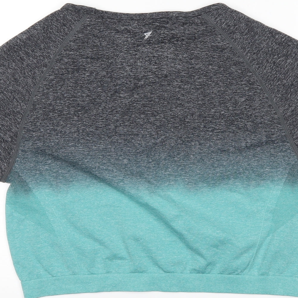 Workout Womens Grey Houndstooth  Cropped Casual Size L