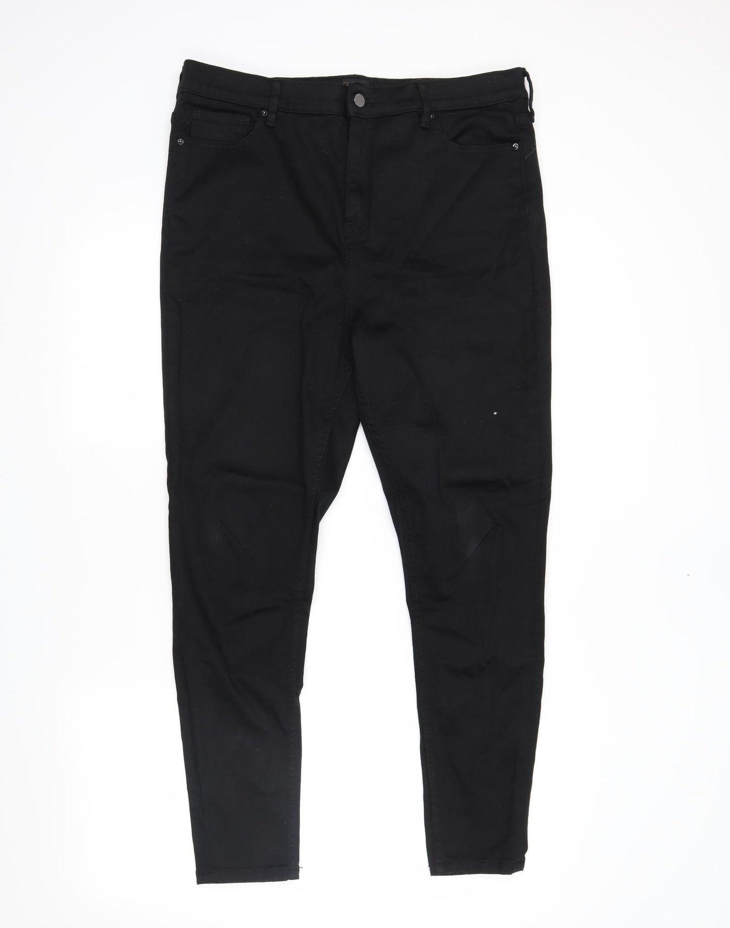 F&F Womens Black  Denim Skinny Jeans Size 18 L26 in