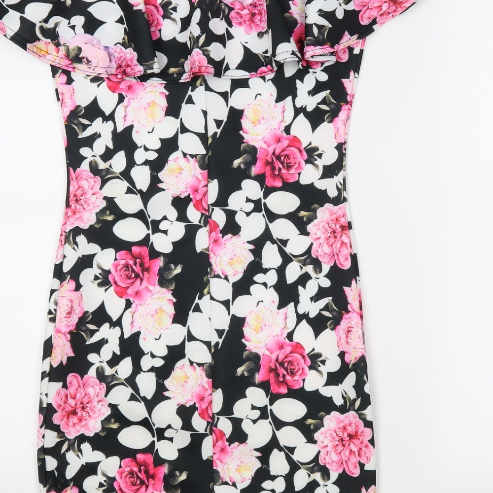 Miss E-vie Girls Black Floral  Mini  Size 11-12 Years