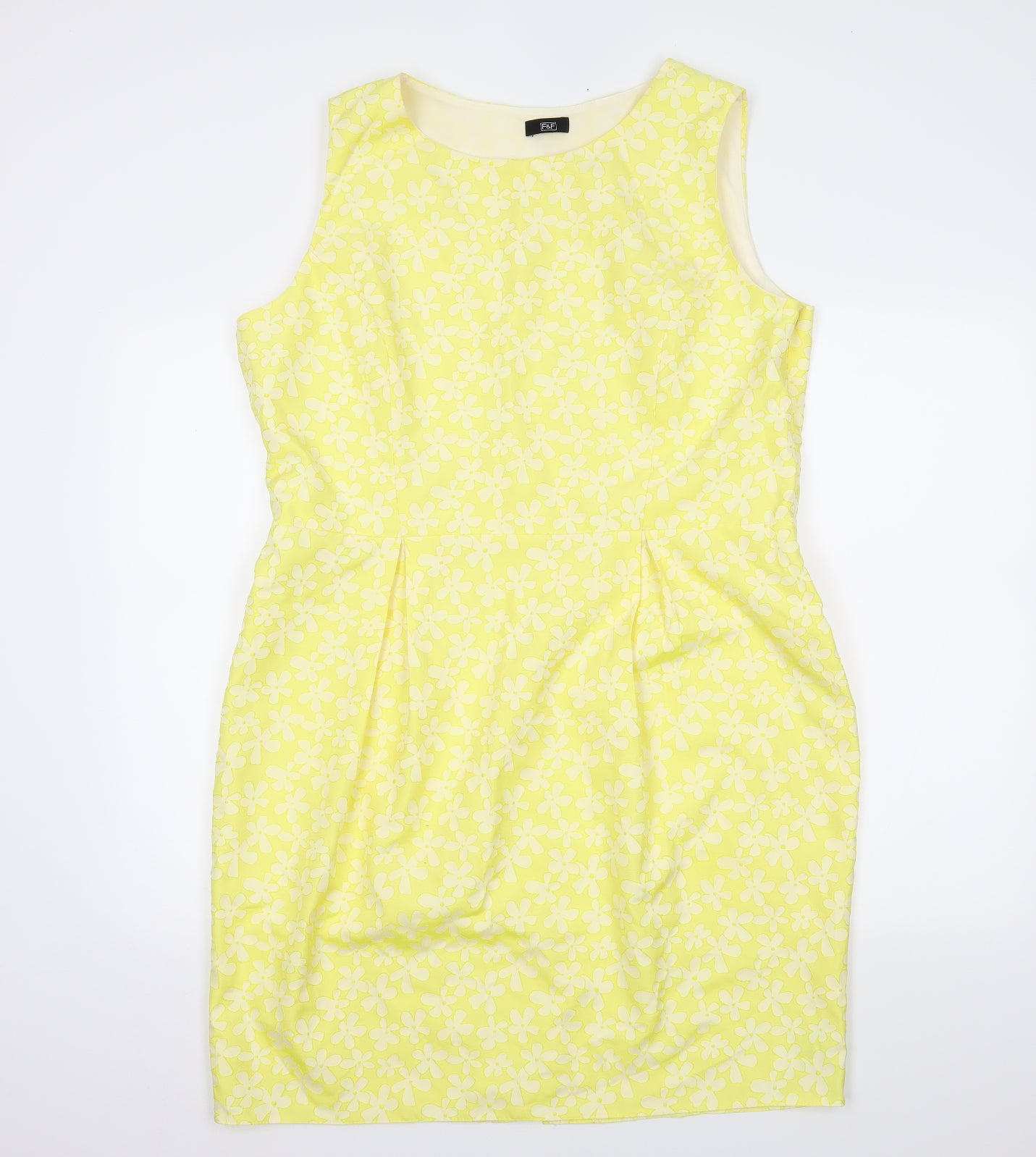 F&F Womens Yellow Floral  Sheath  Size 20